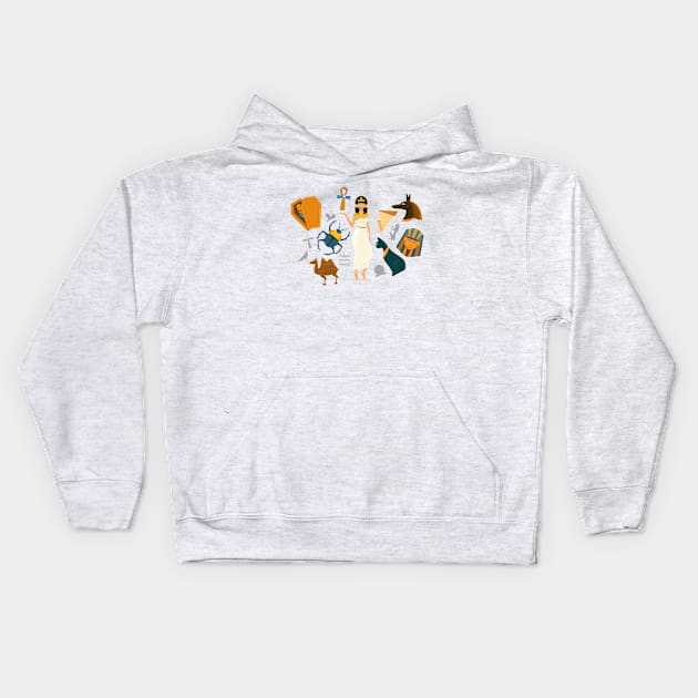 Egyptian history pharaoh Kids Hoodie by azab